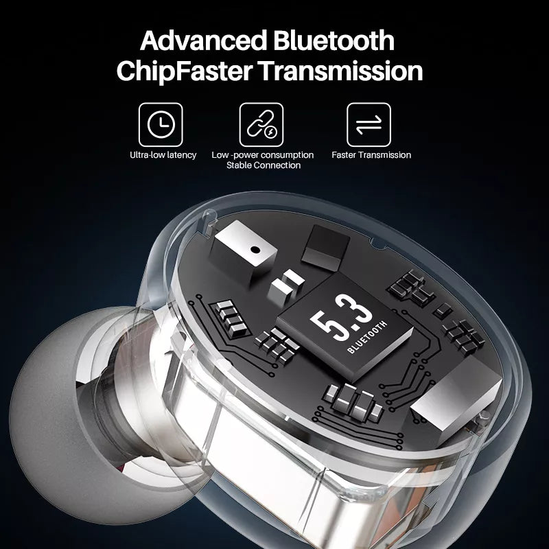 TOZO T10 Earbuds - Deep Bass Bluetooth 5.3 Wireless Headphones with AI Call Clarity and IPX8 Waterproof, 45H Battery Life